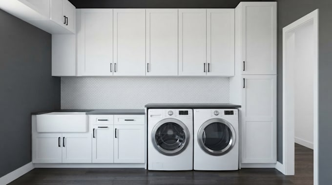 design laundry room cabinets in mozaik