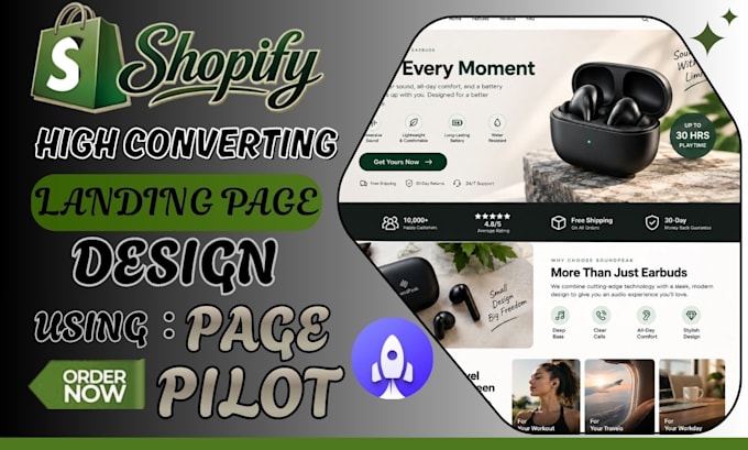 create a high converting shopify landing page with pagepilot