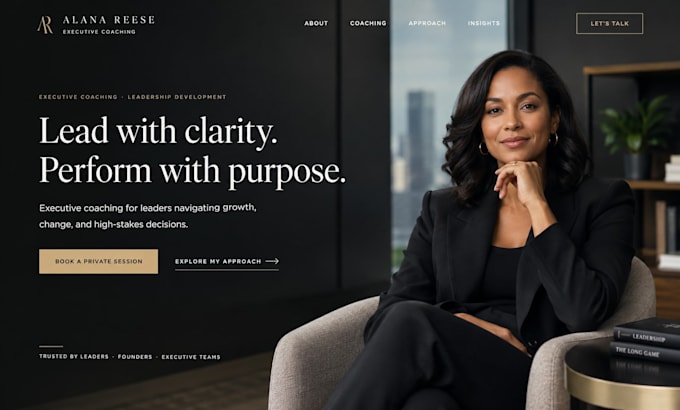 design wix executive coach website squarespace leadership coaching website