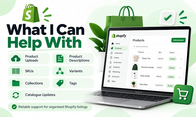 bulk upload your shopify products with clean variants, skus and descriptions