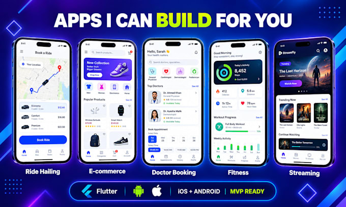 develop a flutter mobile app for ios and android