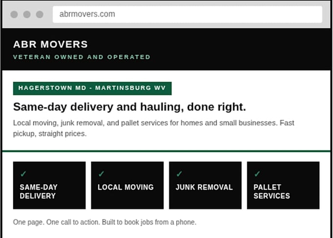 redesign your website into a clean modern one page site