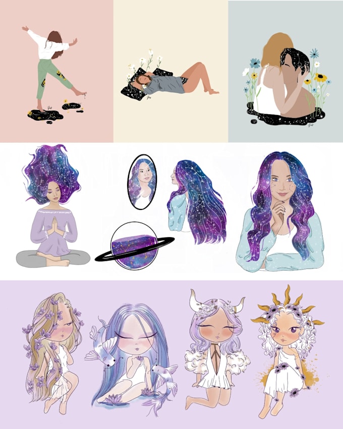 custom illustrations characters and visual content