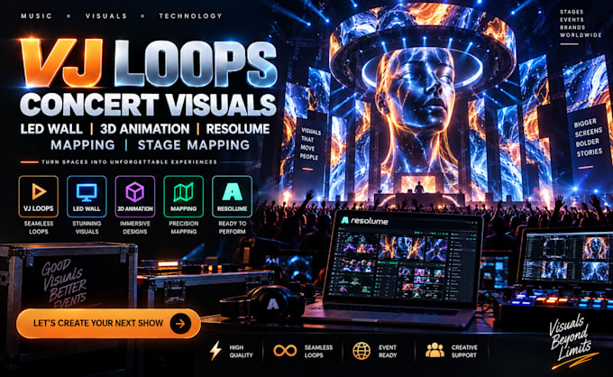 do vj loops concert visuals led wall 3d animation resolume mapping stage mapping