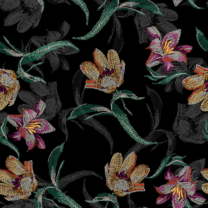 create seamless floral and vector pattern design for fabric