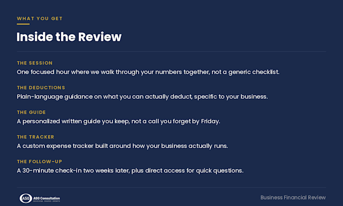 do a business financial review and build your tracker