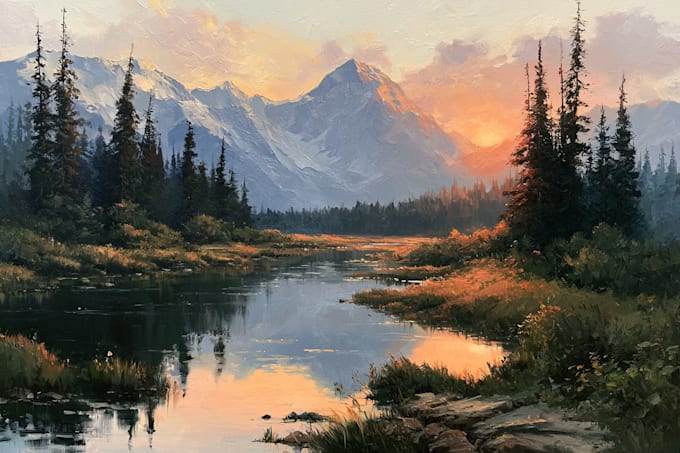 paint landscape in oil painting