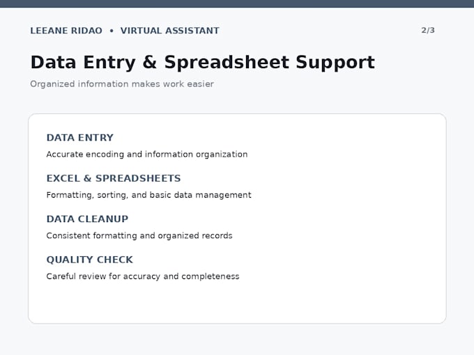 provide virtual assistant services