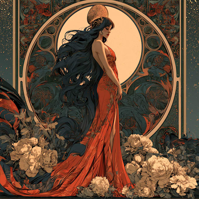 draw anything in art nouveau style
