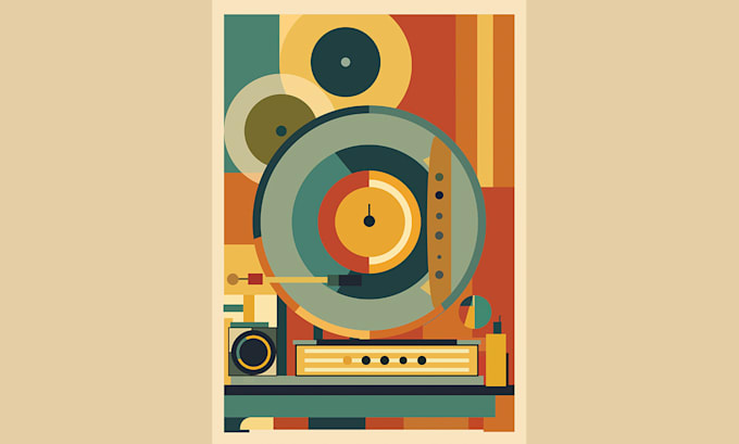 create unique bauhaus, retro and modernist poster designs