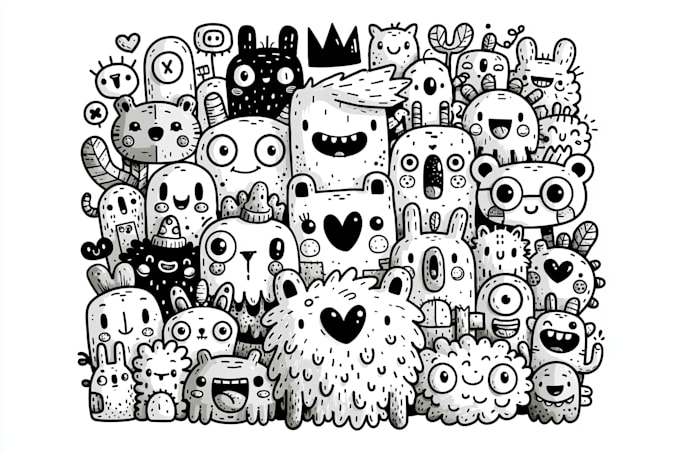 draw cute doodles designs stickers illustrations