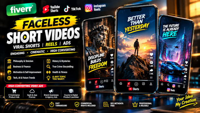 create viral faceless shorts and ads on any topic