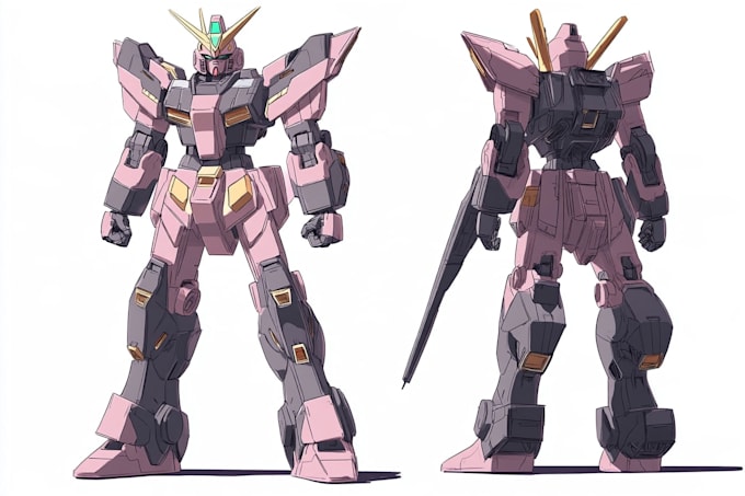 draw illustration and concept mecha, gundam, and robot
