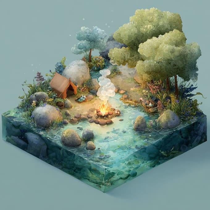 create 2d game environment concept art and illustration