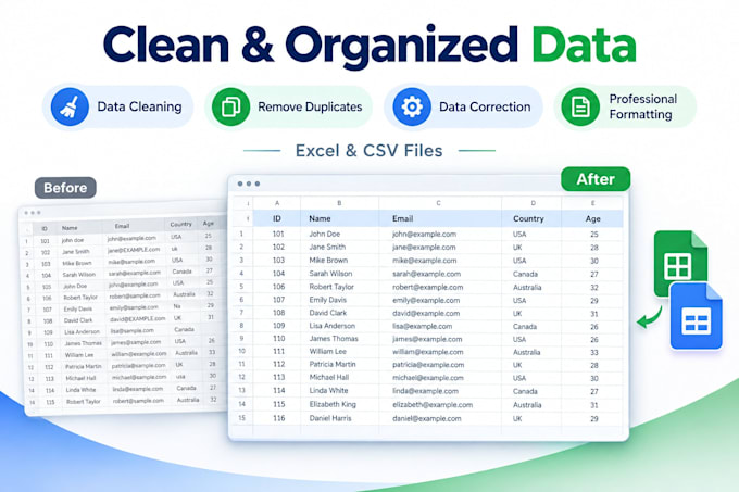 clean and format your excel or CSV data
