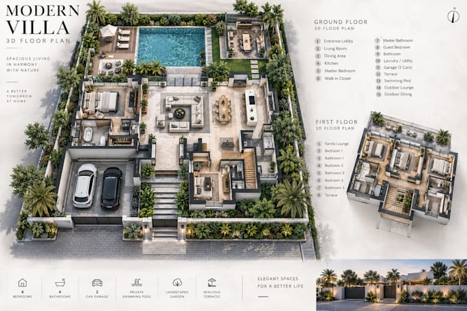 create realistic 3d floor plan rendering from your 2d plan