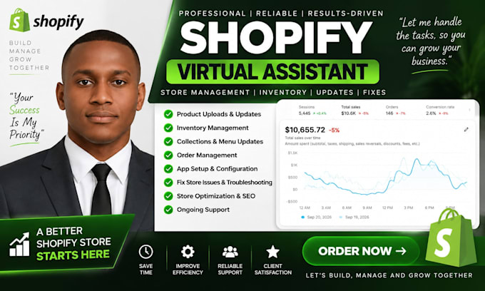 be your shopify virtual assistant for store management and fixes