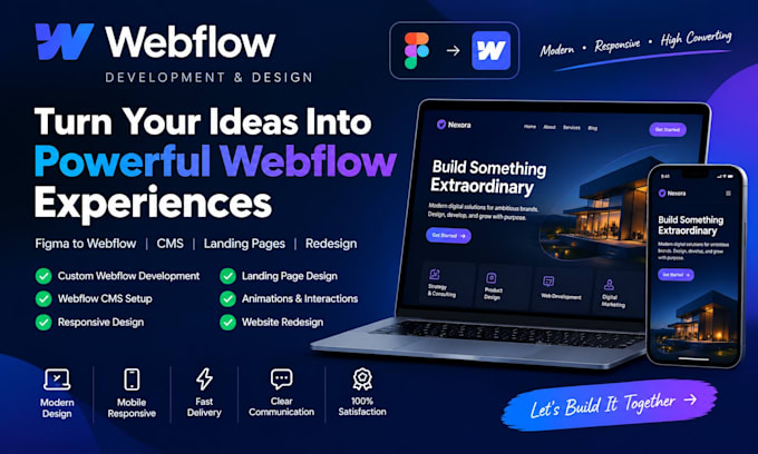 design develop webflow website figma to webflow cms landing page expert