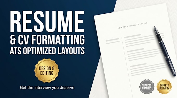 format design update and edit your resume and CV for ats