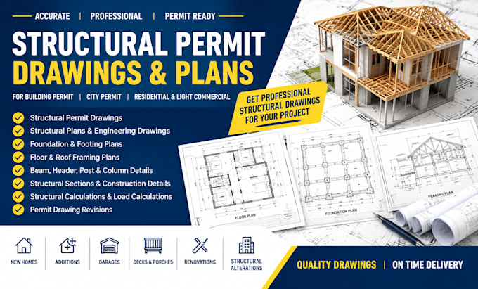create structural permit drawings structural plans building permit city permit