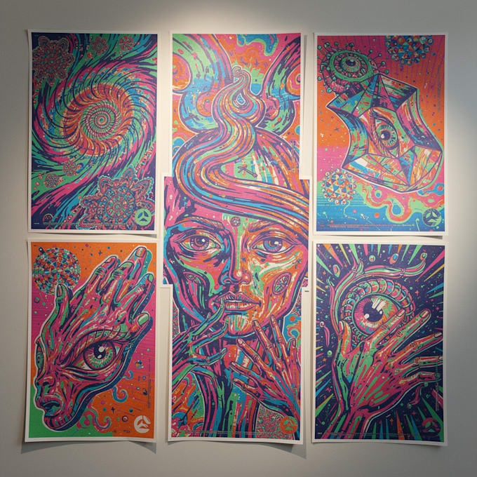 make trippy psychedelic poster designs