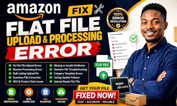 fix amazon flat file bulk upload processing errors product listing issues