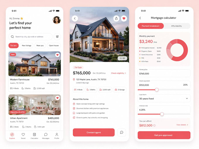 develop ai and VR based real estate app and property listing website