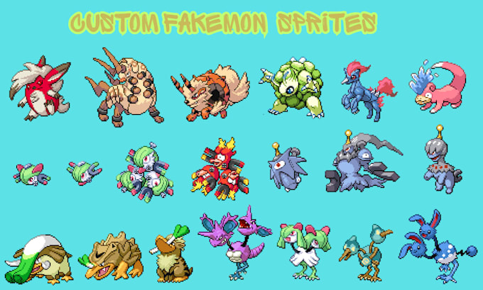 create custom pokémon fakemon trainer sprite and overworld sprites