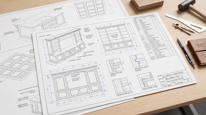 create detailed millwork, woodworking, joinery, carpentry and shop drawings