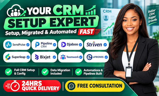 setup sendpulse pipeline crm djaboo striven superleap bixjet teamwork epromis