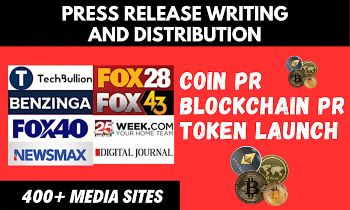 do coin press release writing crypto token blockchain launch PR distribution