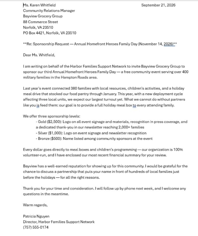 write formal and professional letters