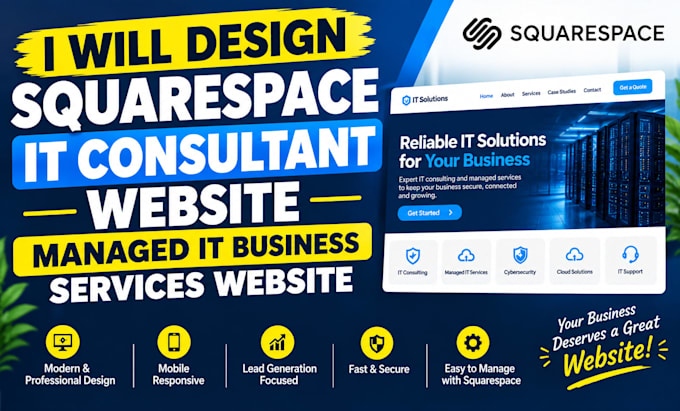 design squarespace IT consultant website managed IT business services website