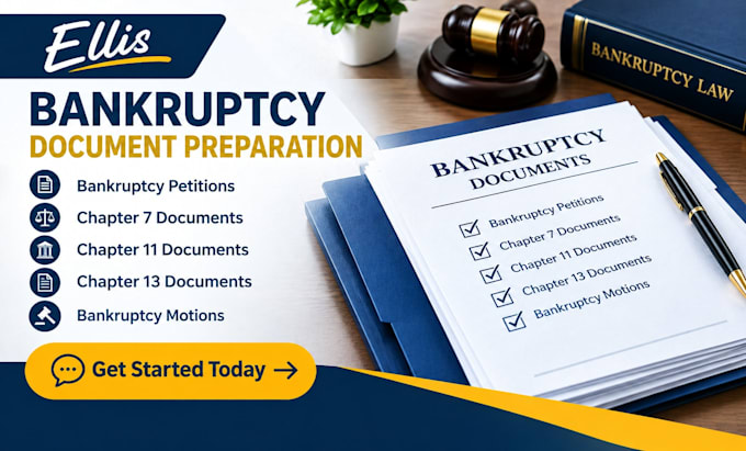 prepare bankruptcy petitions, chapter 7, chapter 11 and chapter 13 documents
