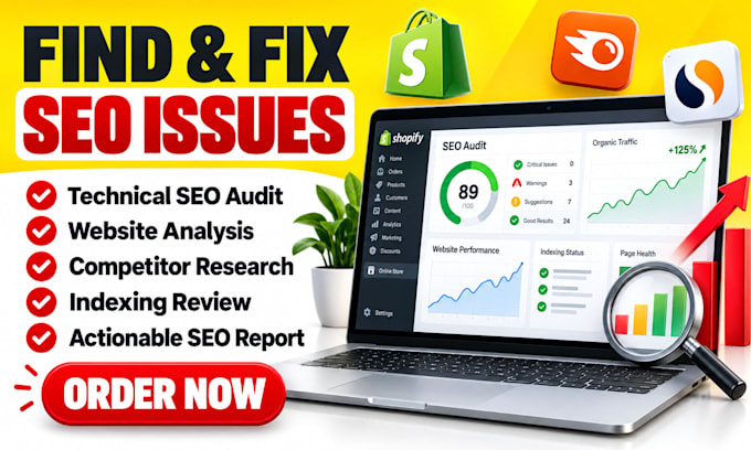 do shopify technical SEO audit website analysis using semrush and similar web