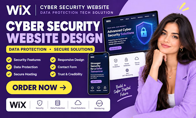 design wix cyber security website data protection tech solution website