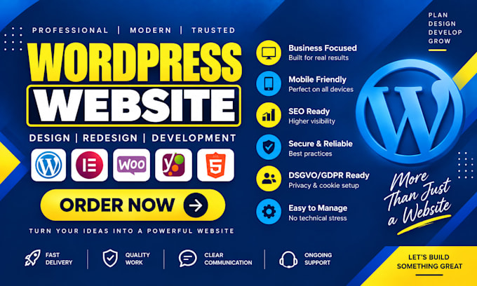 build a clean responsive wordpress business website with blog for local business