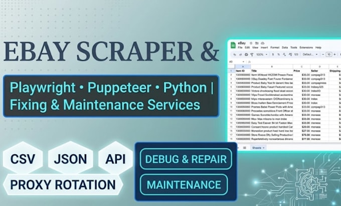 do ebay scraping, be ebay scraper with playwright, puppeteer