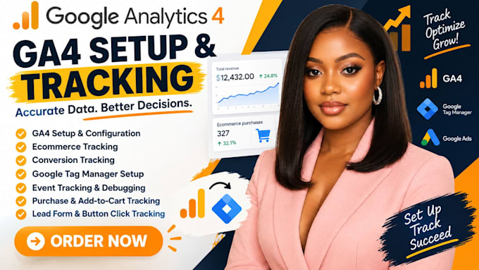 fix google analytics 4, setup ga4 ecommerce tracking, conversion tracking, ga4