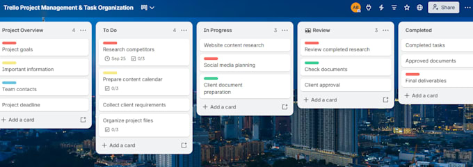 set up and manage your trello project management board