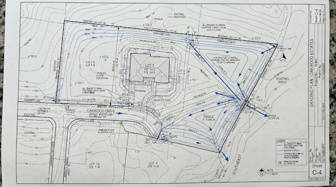 design site grading plan, stormwater management, detention pond and wetland plan