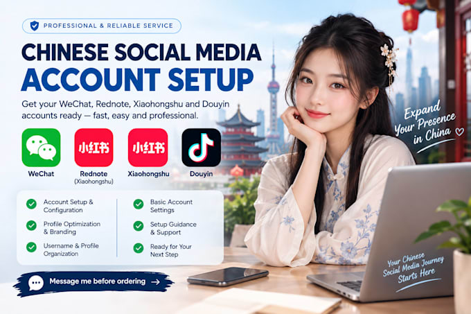 create and optimize wechat, rednote,xiaohongshu and douyin profiles