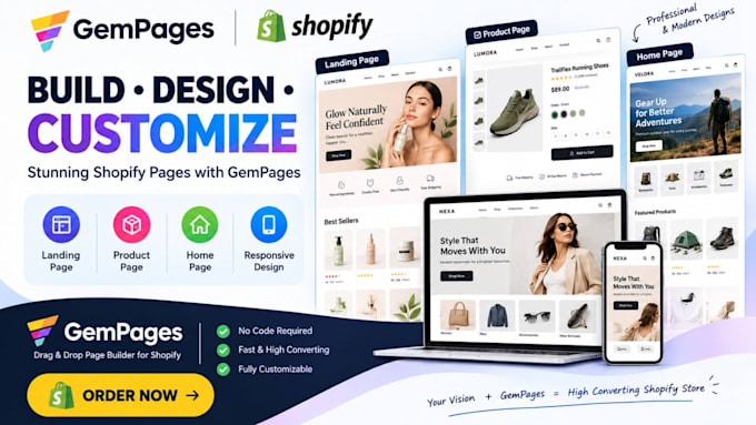 customize gempages shopify store pages and landing pages