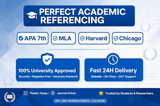 do perfect apa, mla, harvard, chicago referencing in 24 hours