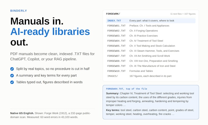 convert PDF manuals into a rag knowledge base for chatgpt or copilot