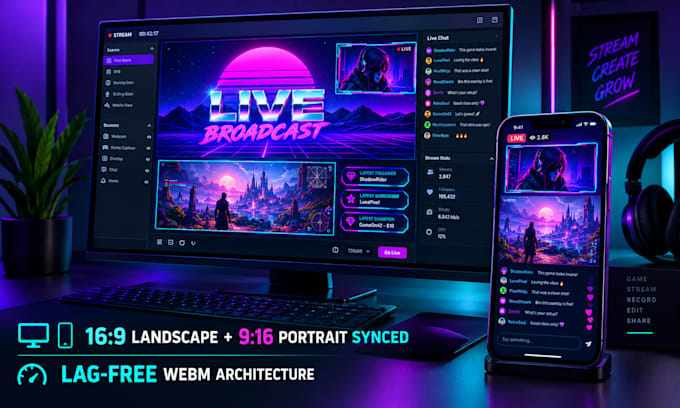 design lag free animated vertical overlays and cross platform stream packages