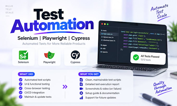 set up selenium or playwright test automation