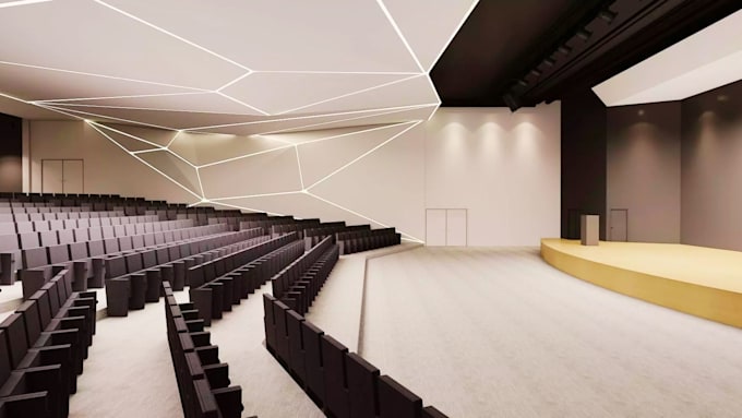 design 3d cgi auditorium, performance hall, concert hall, lecture hall, theater