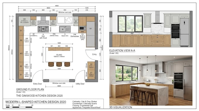 design 2020 design kitchen cabinets with floor plans elevations 3d visualization