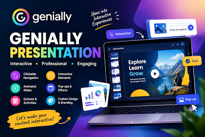 create genially presentation, interactive presentation and genially design